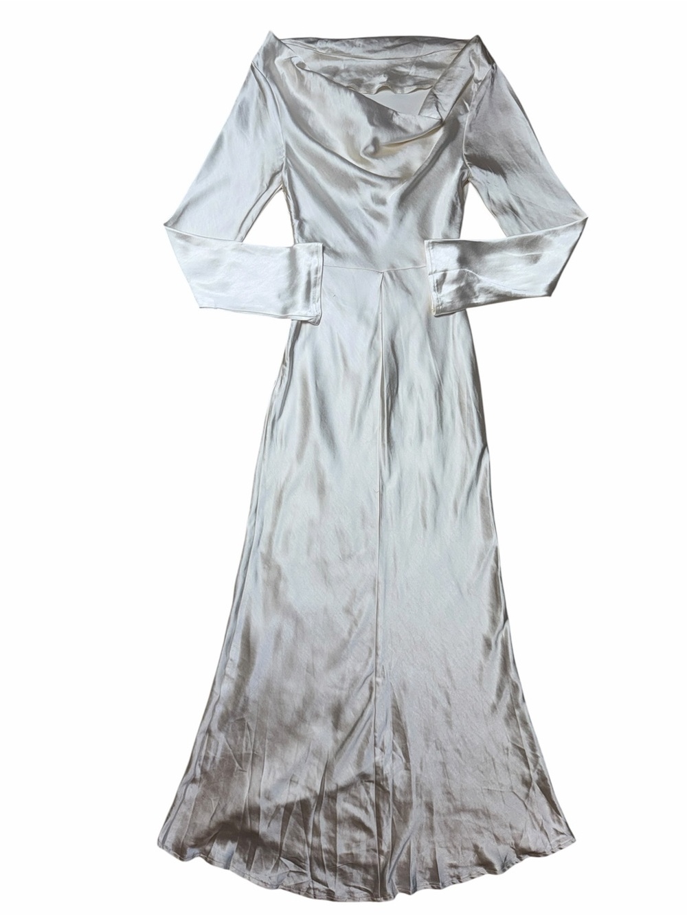 Selfie Leslie Oyster Ivory Loveland Cowl Back Midi Dress Womens S - Picture 9 of 10